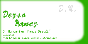 dezso mancz business card